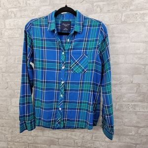 American Eagle plaid button down women's medium